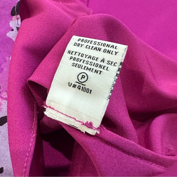 Diane Von Furstenberg DVF sleeveless halter silk blouse size 0 purple multicolor - Picture 6 of 6